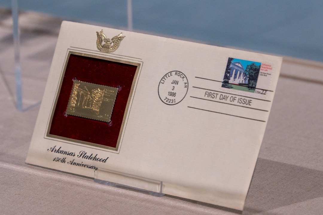 QR code verification — First day cover with arkansas statehood gold commemorative stamp